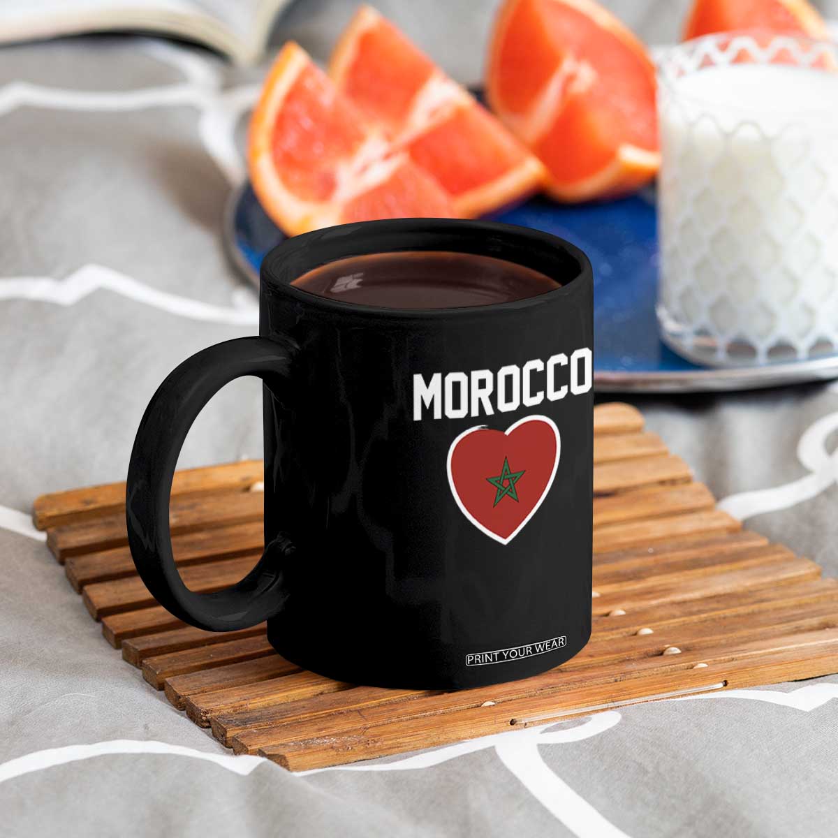 Morocco Heart Flag Coffee Mug Patriotic Love Gift for Proud Moroccan TS10 Print Your Wear