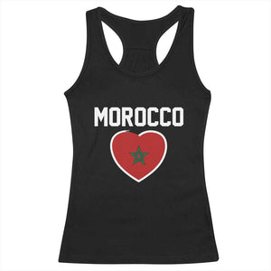 Morocco Heart Flag Racerback Tank Top Patriotic Love Gift for Proud Moroccan TS10 Black Print Your Wear