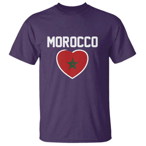 Morocco Heart Flag T Shirt Patriotic Love Gift for Proud Moroccan TS10 Purple Print Your Wear