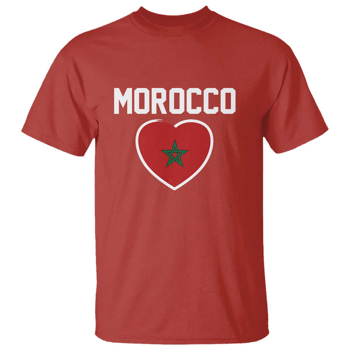 Morocco Heart Flag T Shirt Patriotic Love Gift for Proud Moroccan TS10 Red Print Your Wear