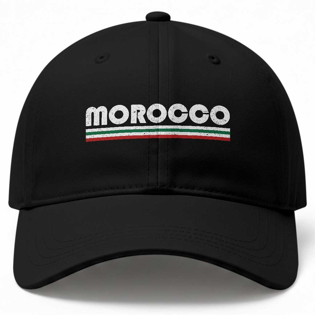 Morocco Baseball Cap Retro Vintage Stripes Patriotic Pride Gift for Proud Moroccan TS10 Print Your Wear