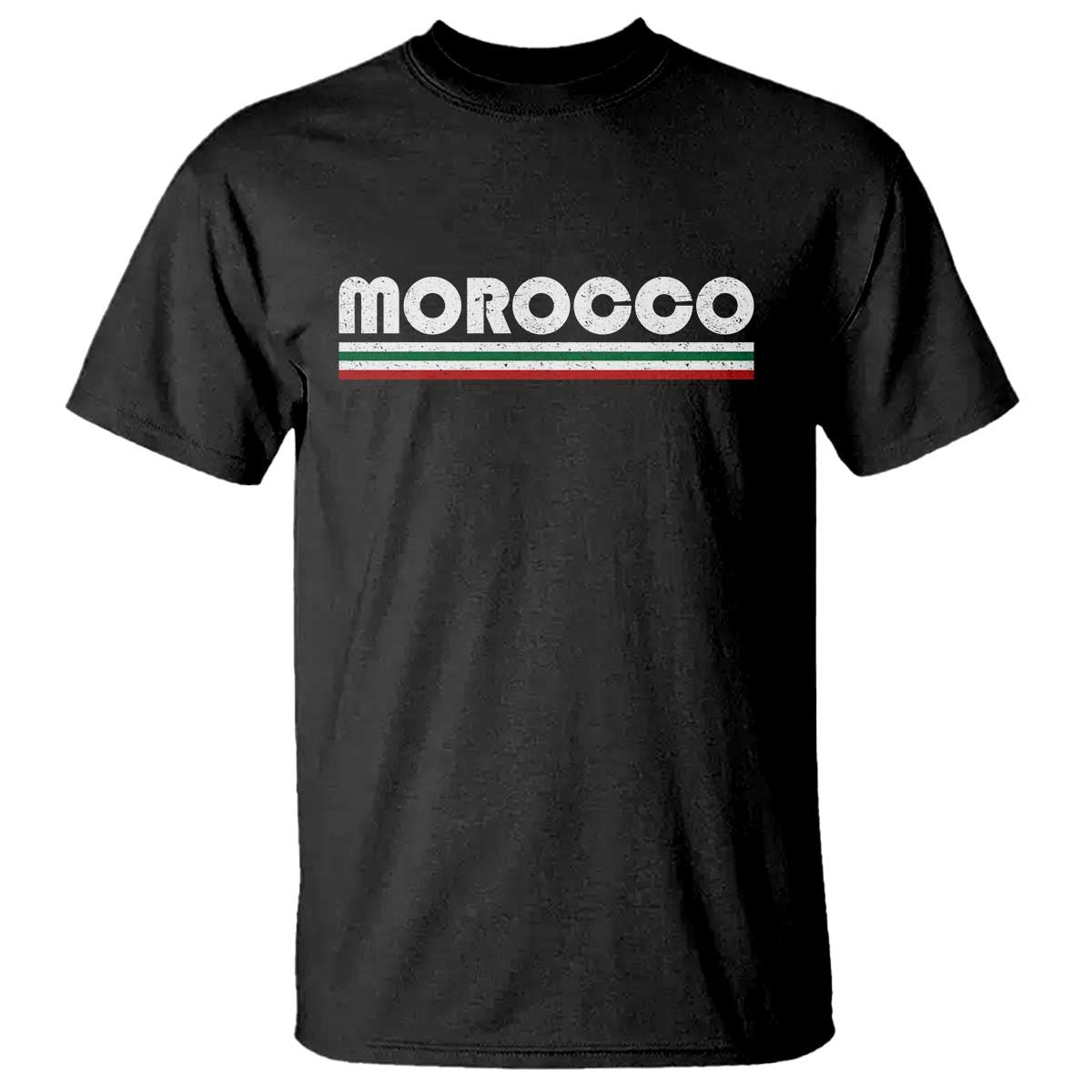 Morocco T Shirt Retro Vintage Stripes Patriotic Pride Gift for Proud Moroccan TS10 Black Print Your Wear