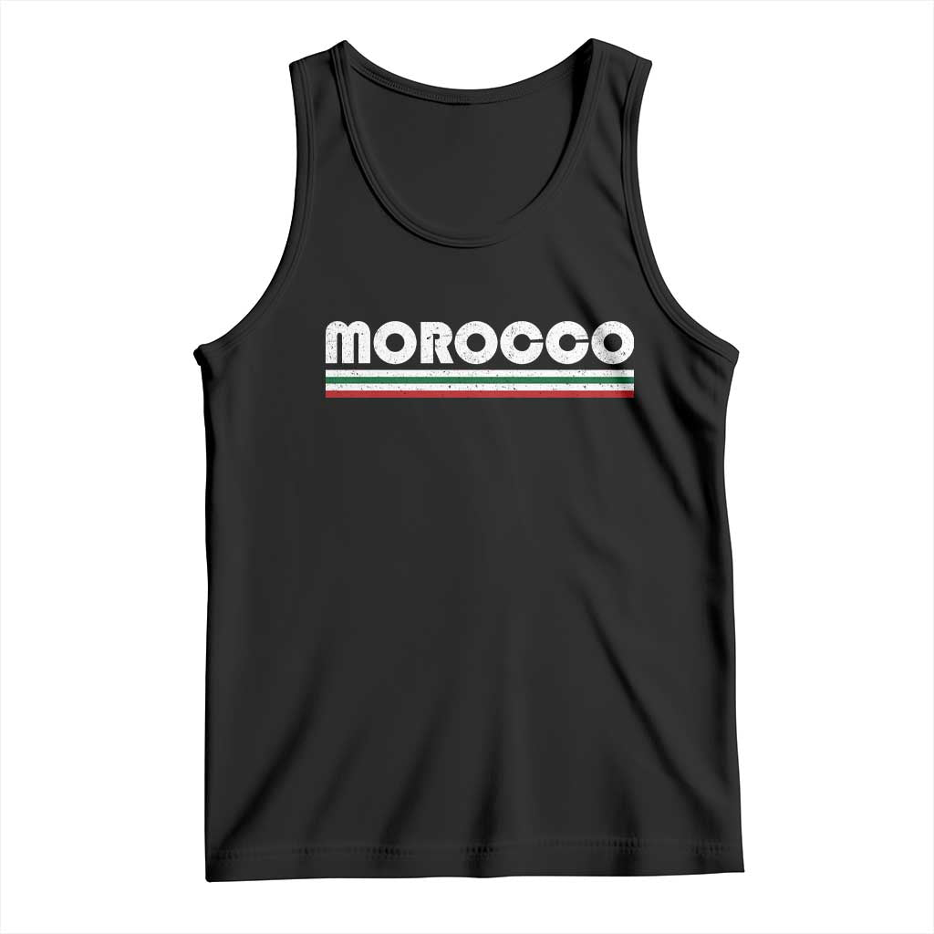 Morocco Tank Top Retro Vintage Stripes Patriotic Pride Gift for Proud Moroccan TS10 Black Print Your Wear