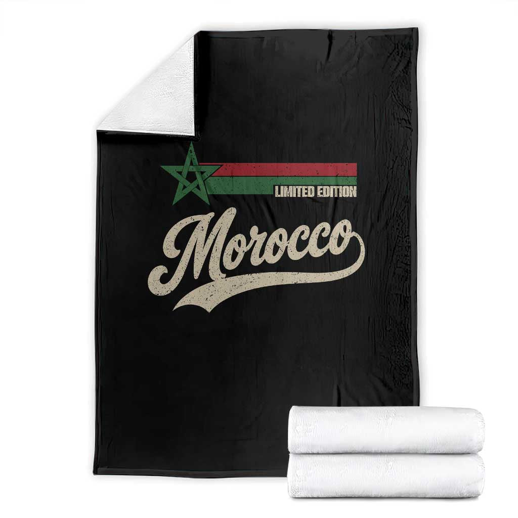 Morocco Throw Blanket Limited Edition Vintage Moroccan Pride Retro TS10 Black Print Your Wear