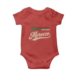 Morocco Baby Onesie Limited Edition Vintage Moroccan Pride Retro TS10 Red Print Your Wear