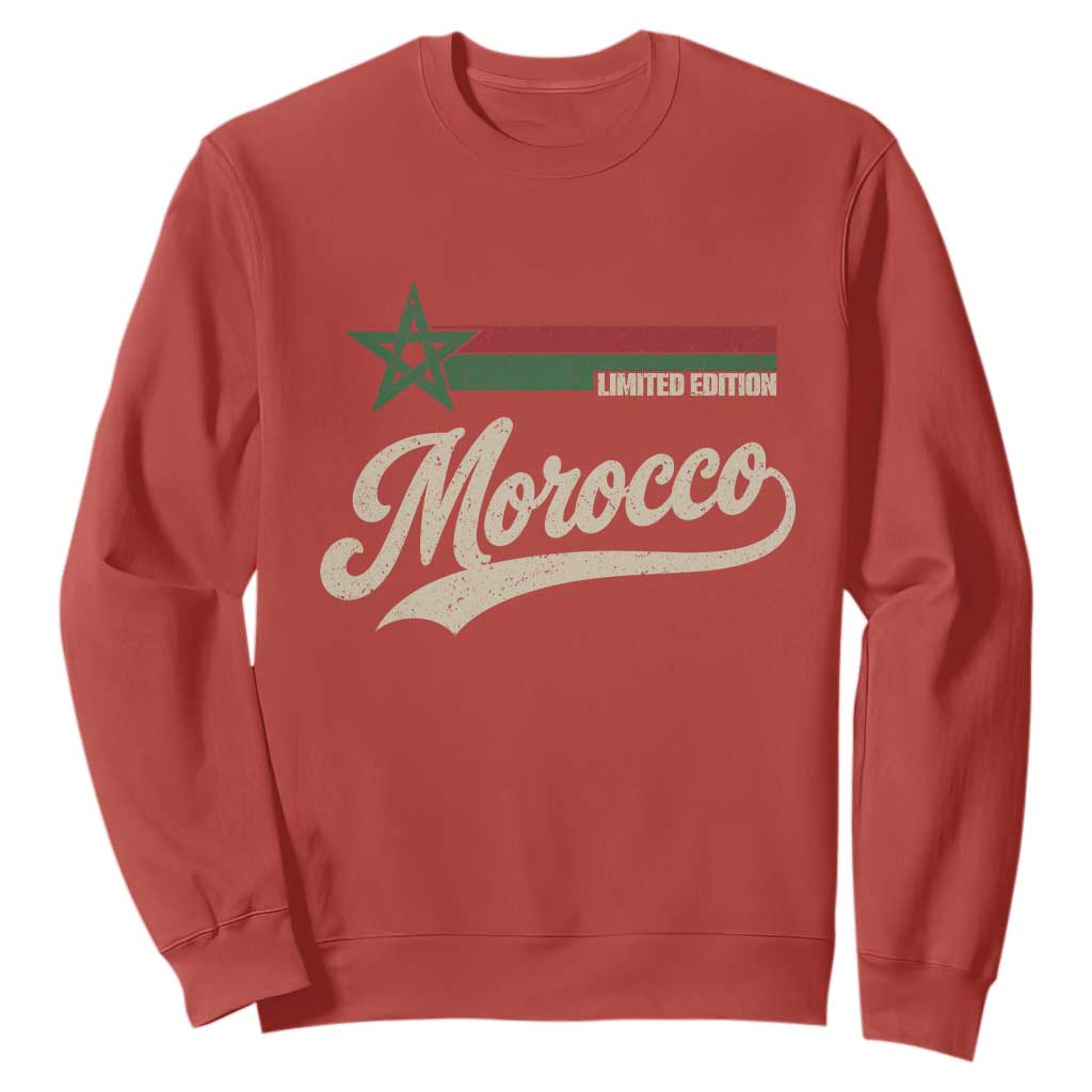 Morocco Sweatshirt Limited Edition Vintage Moroccan Pride Retro TS10 Red Print Your Wear
