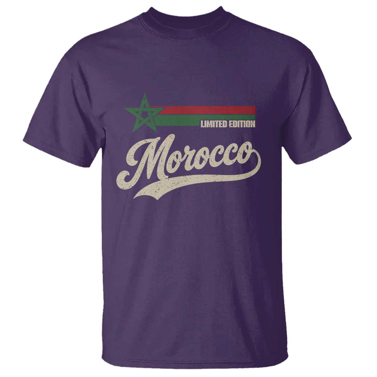Morocco T Shirt Limited Edition Vintage Moroccan Pride Retro TS10 Purple Print Your Wear