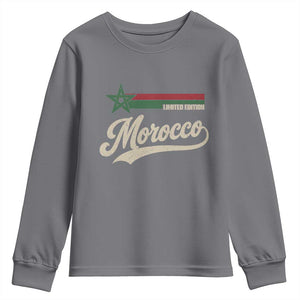 Morocco Youth Sweatshirt Limited Edition Vintage Moroccan Pride Retro TS10 Charcoal Print Your Wear