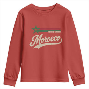 Morocco Youth Sweatshirt Limited Edition Vintage Moroccan Pride Retro TS10 Red Print Your Wear