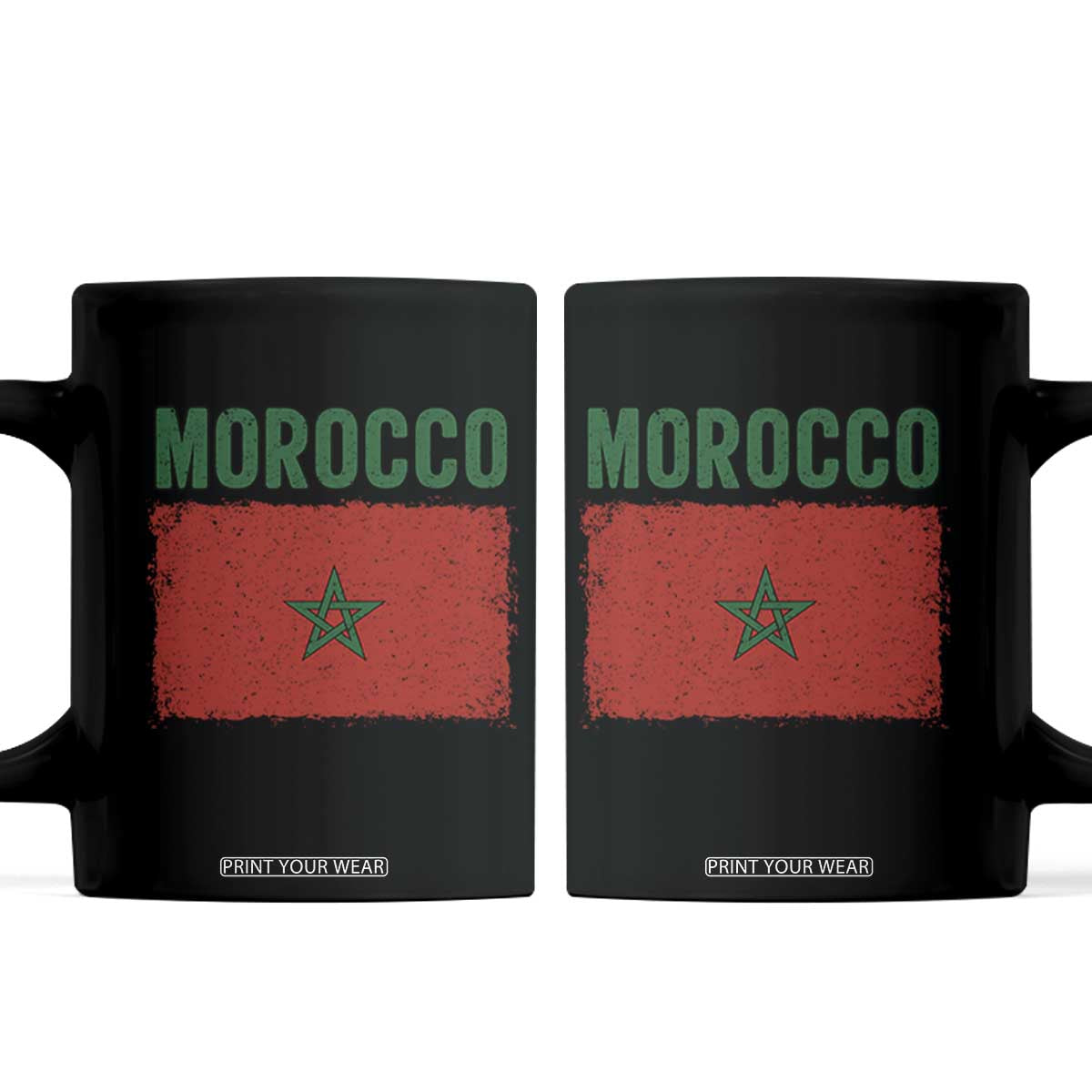 Morocco Flag Coffee Mug Vintage Distressed Patriotic Pride Gift for Proud Moroccan TS10 Black Print Your Wear
