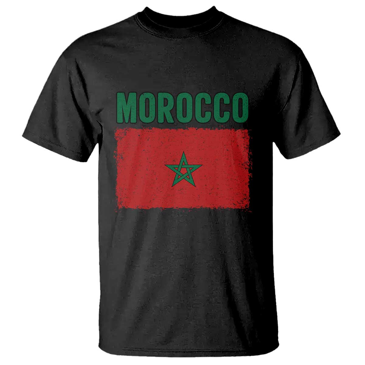 Morocco Flag T Shirt Vintage Distressed Patriotic Pride Gift for Proud Moroccan TS10 Black Print Your Wear