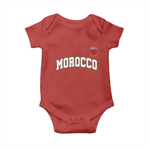 Morocco Moroccan Flag Vintage Pride Baby Onesie TS10 Red Print Your Wear