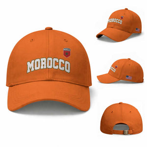 Morocco Moroccan Flag Vintage Pride Baseball Cap TS10 Baseball Cap Universal Fit Orange Print Your Wear