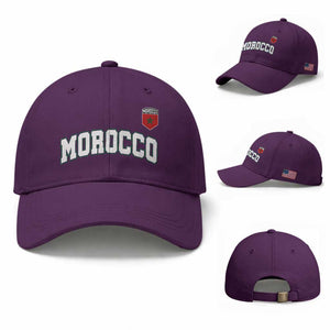 Morocco Moroccan Flag Vintage Pride Baseball Cap TS10 Baseball Cap Universal Fit Purple Print Your Wear