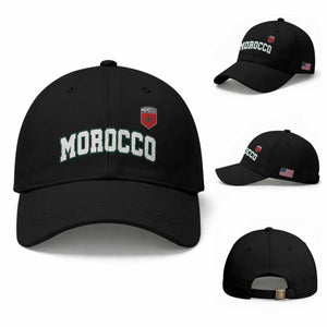 Morocco Moroccan Flag Vintage Pride Baseball Cap TS10 Baseball Cap Universal Fit Black Print Your Wear