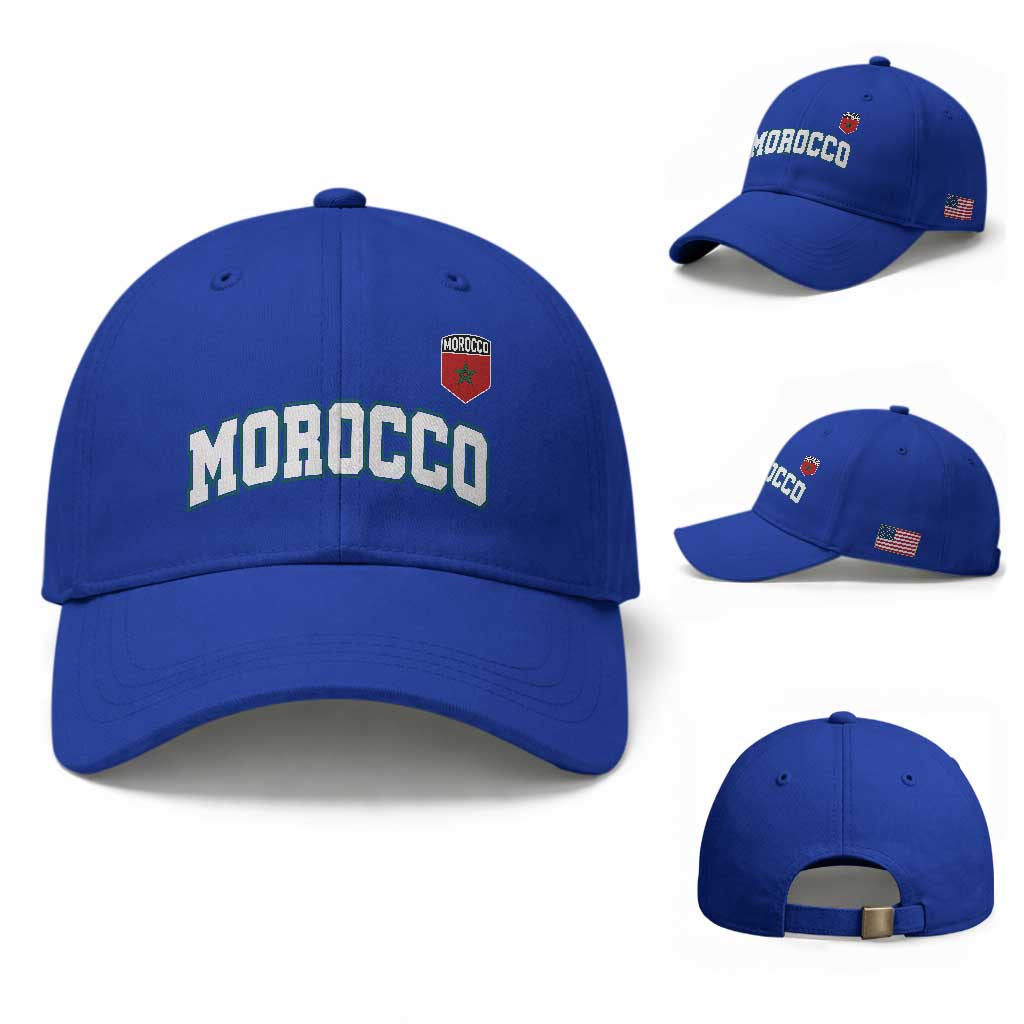 Morocco Moroccan Flag Vintage Pride Baseball Cap TS10 Baseball Cap Universal Fit Royal Blue Print Your Wear