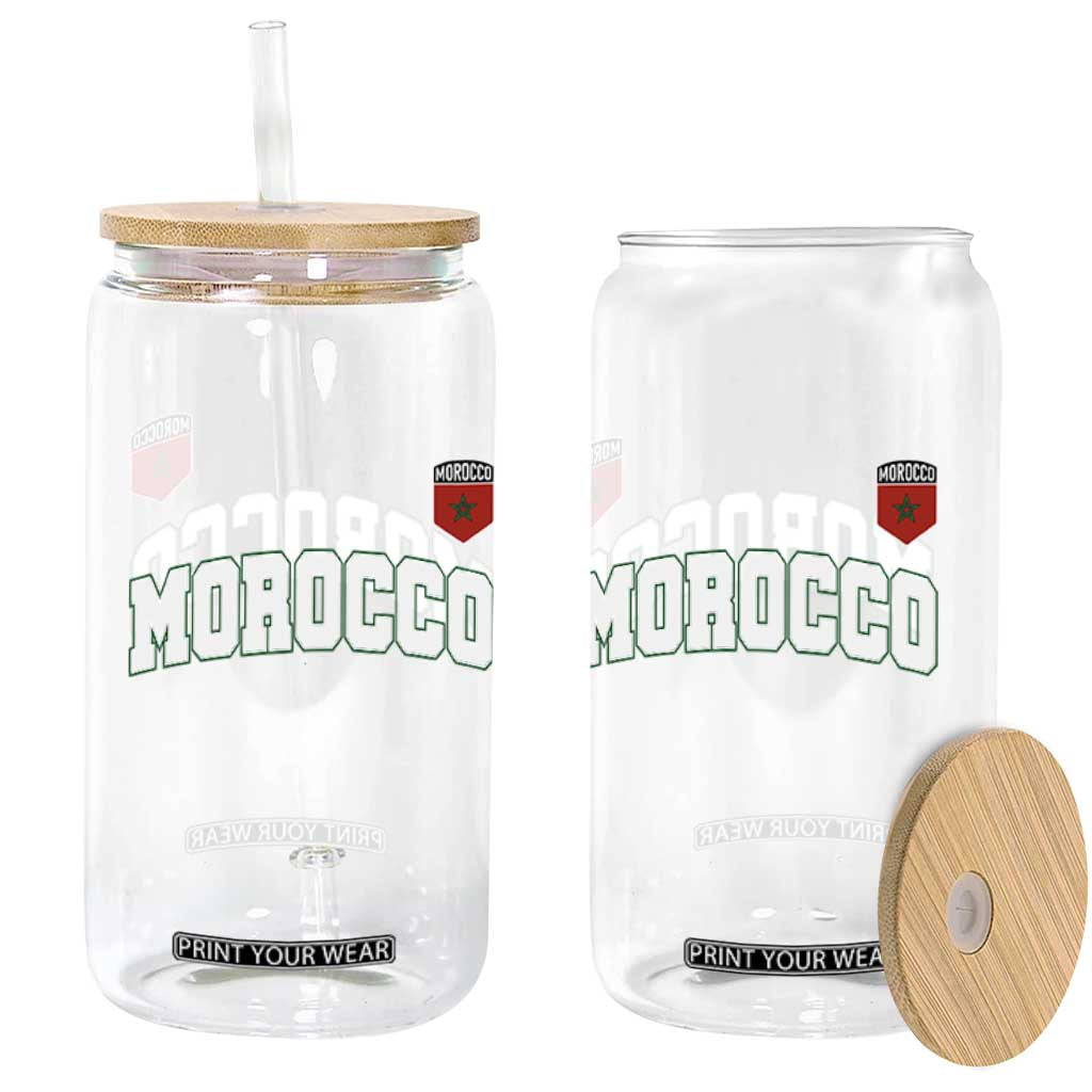 Morocco Moroccan Flag Vintage Pride Glass Can TS10 Print Your Wear