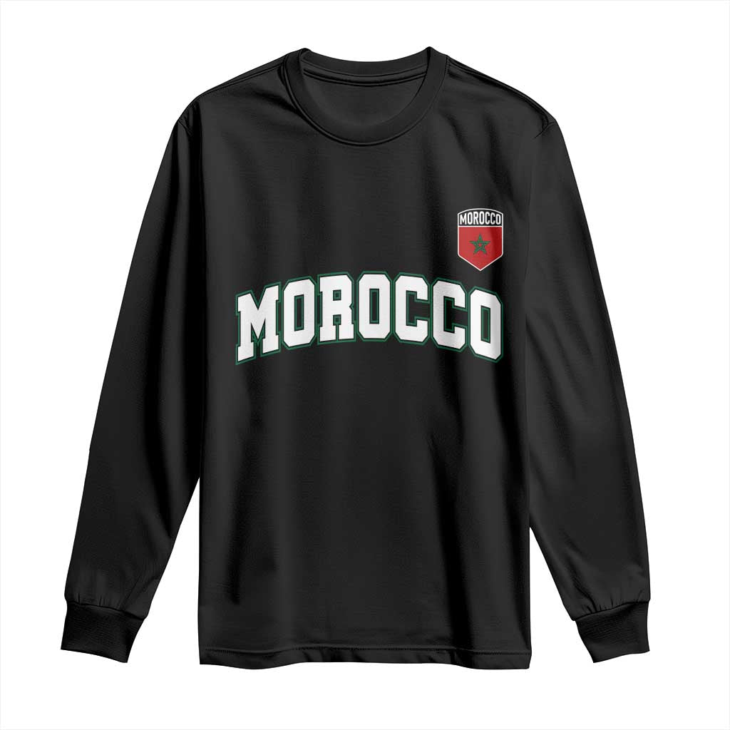 Morocco Moroccan Flag Vintage Pride Long Sleeve Shirt TS10 Black Print Your Wear