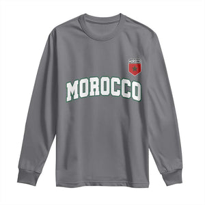 Morocco Moroccan Flag Vintage Pride Long Sleeve Shirt TS10 Charcoal Print Your Wear