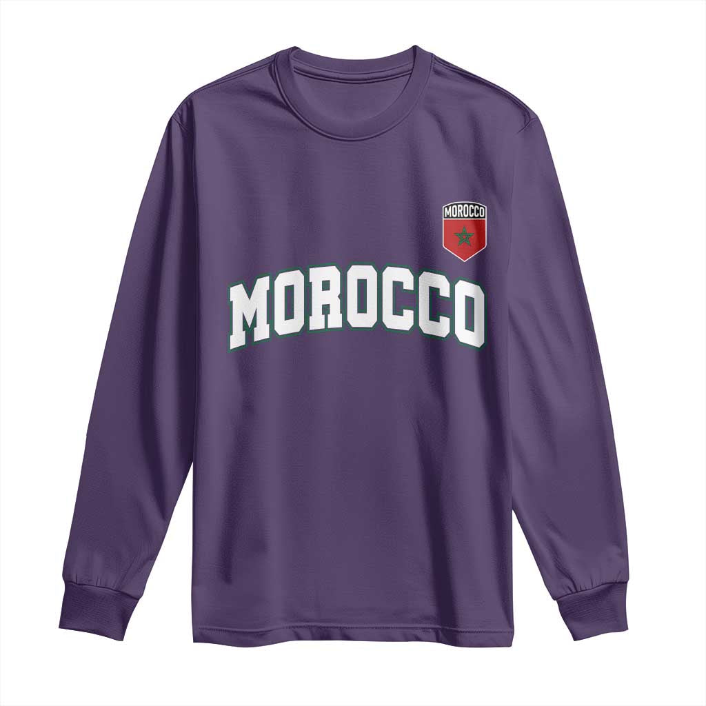 Morocco Moroccan Flag Vintage Pride Long Sleeve Shirt TS10 Purple Print Your Wear