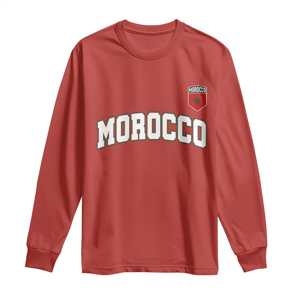 Morocco Moroccan Flag Vintage Pride Long Sleeve Shirt TS10 Red Print Your Wear