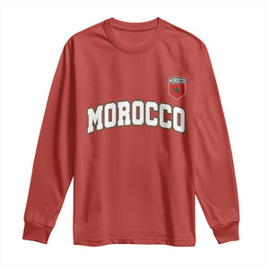 Morocco Moroccan Flag Vintage Pride Long Sleeve Shirt TS10 Red Print Your Wear