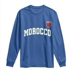 Morocco Moroccan Flag Vintage Pride Long Sleeve Shirt TS10 Royal Blue Print Your Wear
