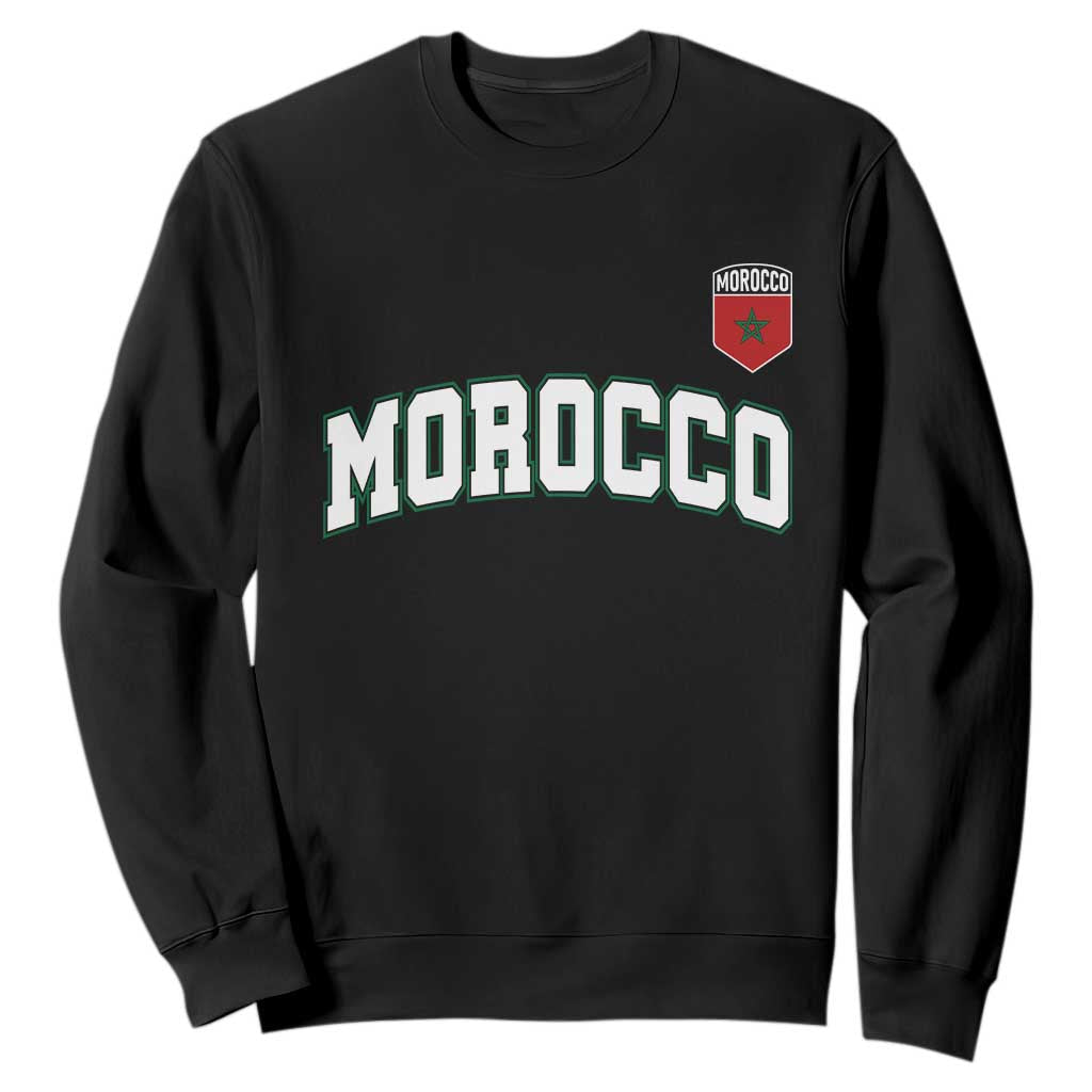 Morocco Moroccan Flag Vintage Pride Sweatshirt TS10 Black Print Your Wear