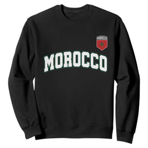 Morocco Moroccan Flag Vintage Pride Sweatshirt TS10 Black Print Your Wear