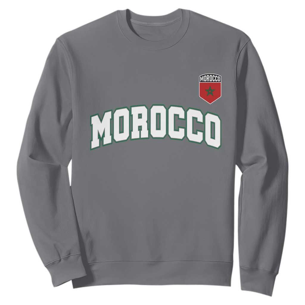 Morocco Moroccan Flag Vintage Pride Sweatshirt TS10 Charcoal Print Your Wear