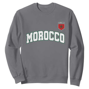 Morocco Moroccan Flag Vintage Pride Sweatshirt TS10 Charcoal Print Your Wear