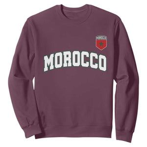 Morocco Moroccan Flag Vintage Pride Sweatshirt TS10 Maroon Print Your Wear