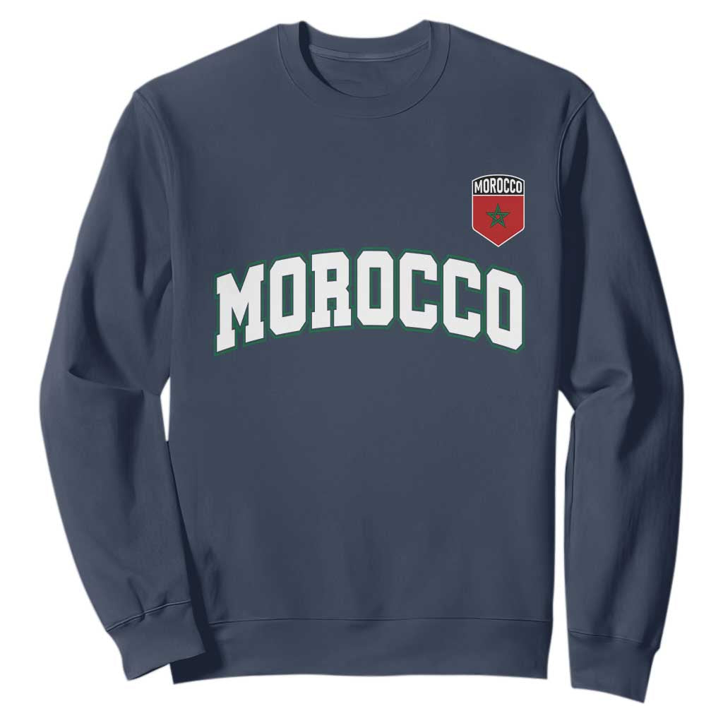 Morocco Moroccan Flag Vintage Pride Sweatshirt TS10 Navy Print Your Wear