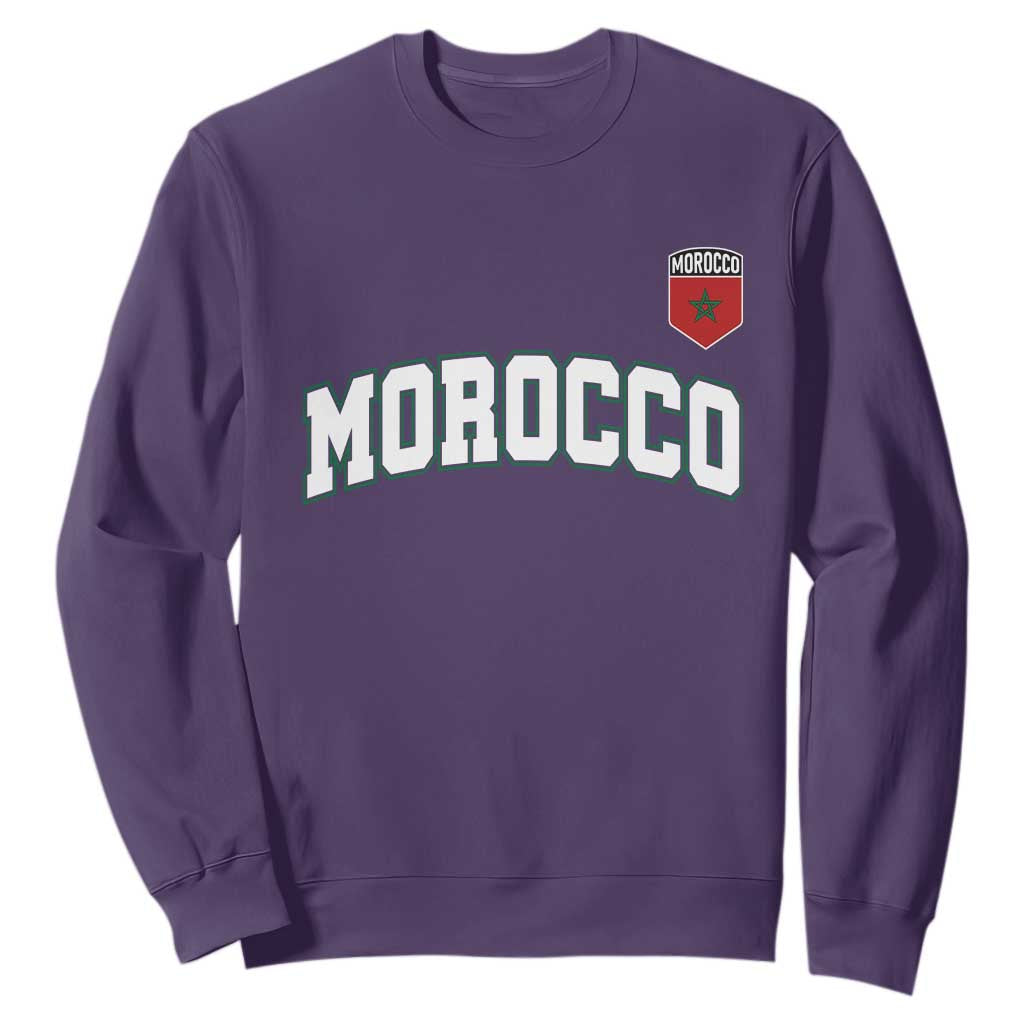 Morocco Moroccan Flag Vintage Pride Sweatshirt TS10 Purple Print Your Wear