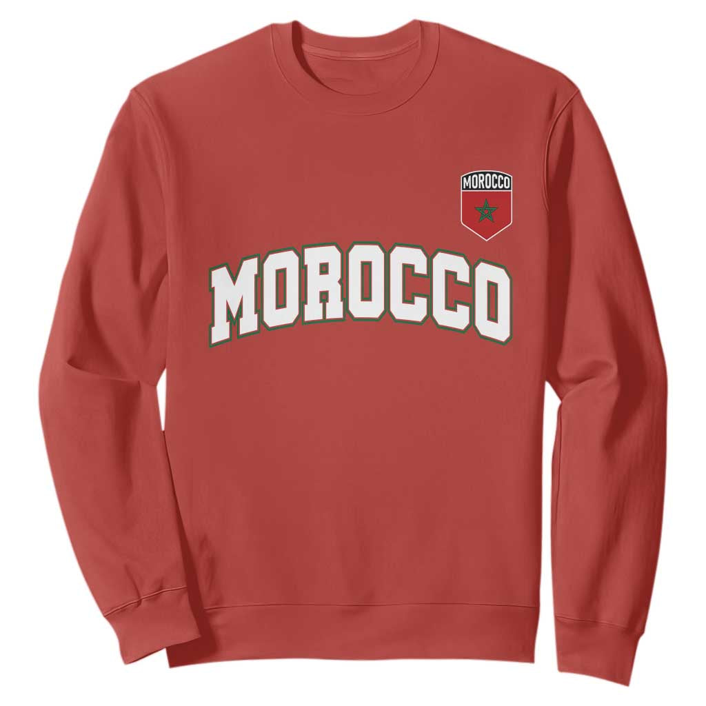 Morocco Moroccan Flag Vintage Pride Sweatshirt TS10 Red Print Your Wear