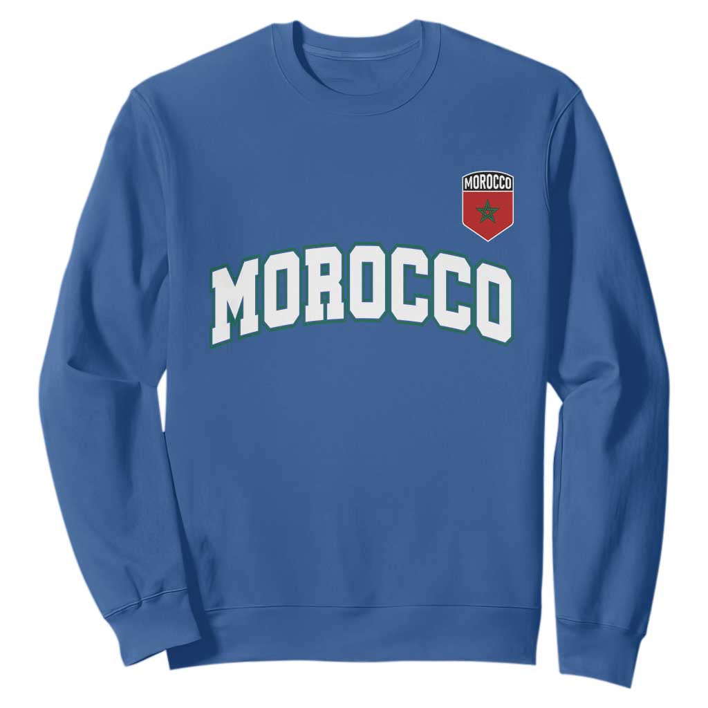 Morocco Moroccan Flag Vintage Pride Sweatshirt TS10 Royal Blue Print Your Wear