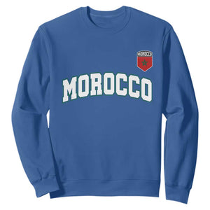 Morocco Moroccan Flag Vintage Pride Sweatshirt TS10 Royal Blue Print Your Wear