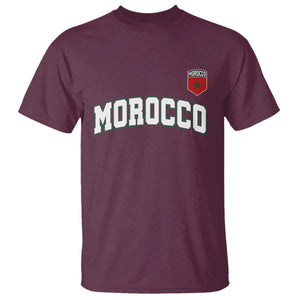 Morocco Moroccan Flag Vintage Pride T Shirt TS10 Maroon Print Your Wear