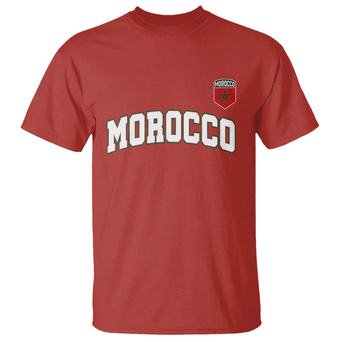 Morocco Moroccan Flag Vintage Pride T Shirt TS10 Red Print Your Wear
