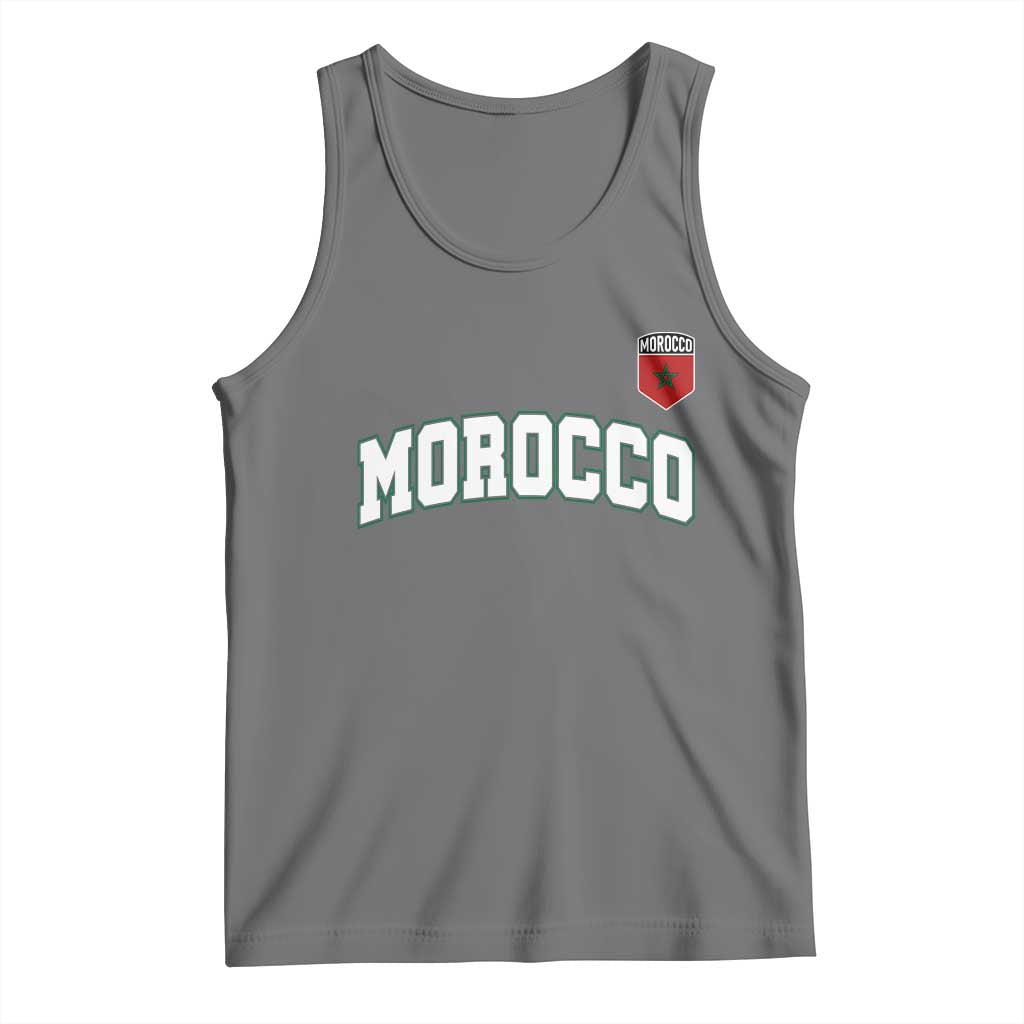 Morocco Moroccan Flag Vintage Pride Tank Top TS10 Black Heather Print Your Wear