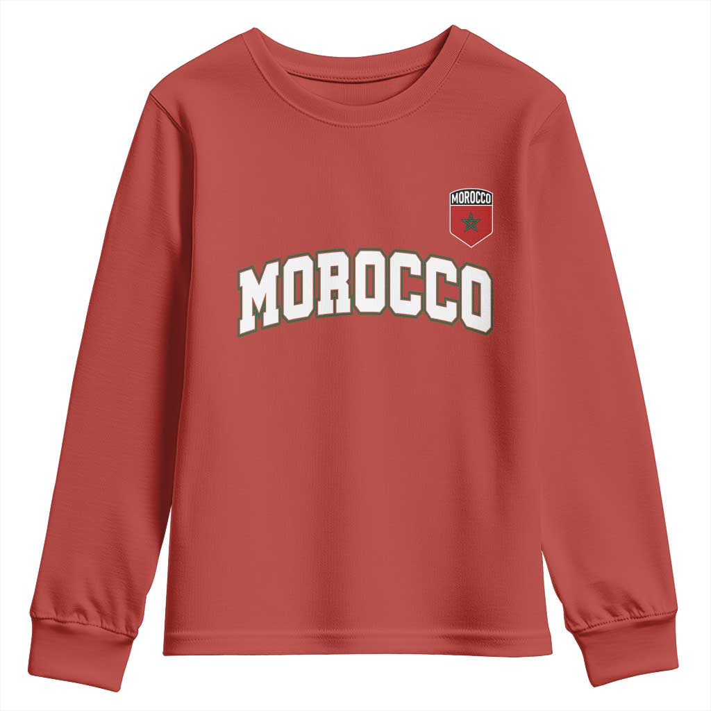 Morocco Moroccan Flag Vintage Pride Youth Sweatshirt TS10 Red Print Your Wear