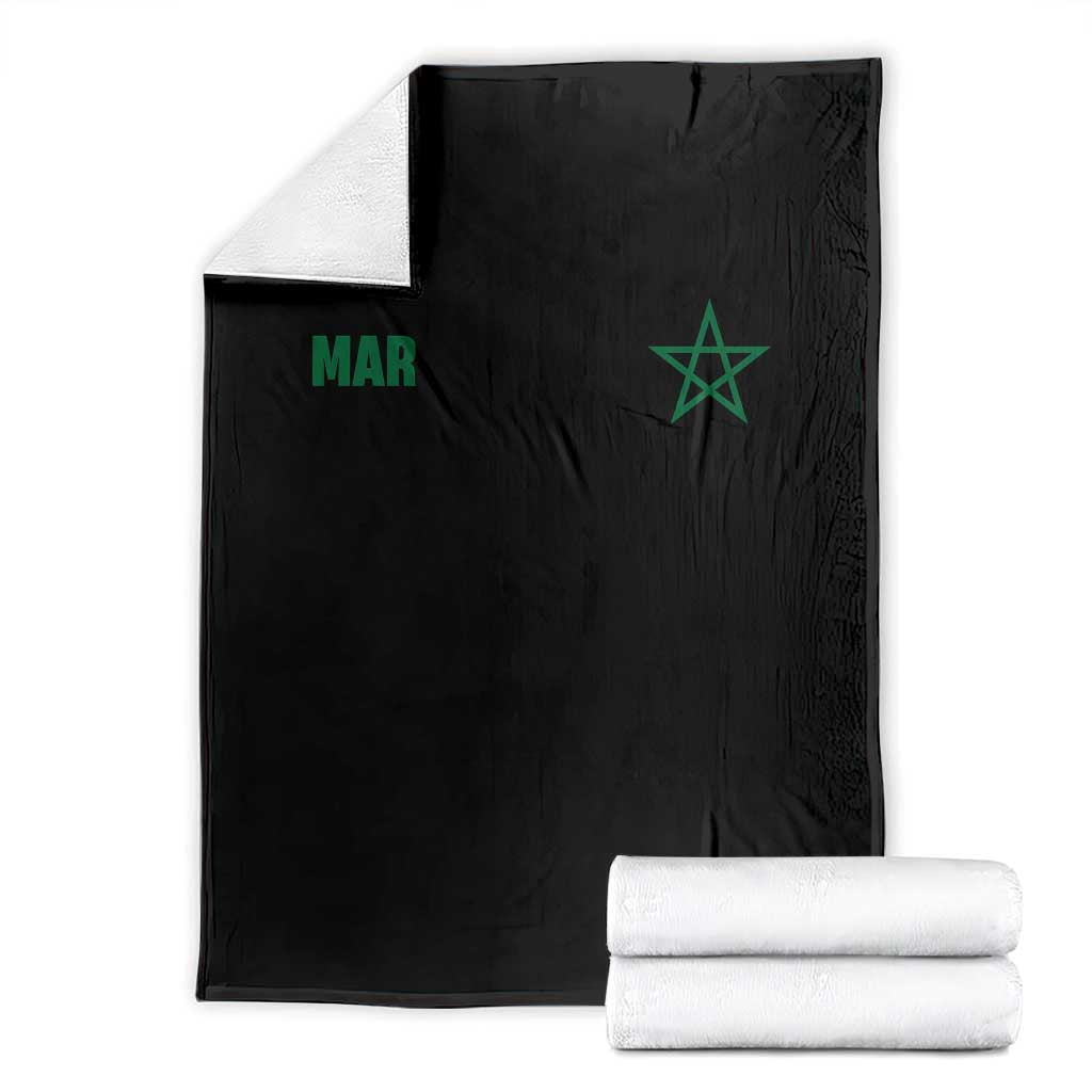 Morocco Throw Blanket Green Star Minimalist Patriotic Pride Gift for Proud Moroccan TS10 Black Print Your Wear