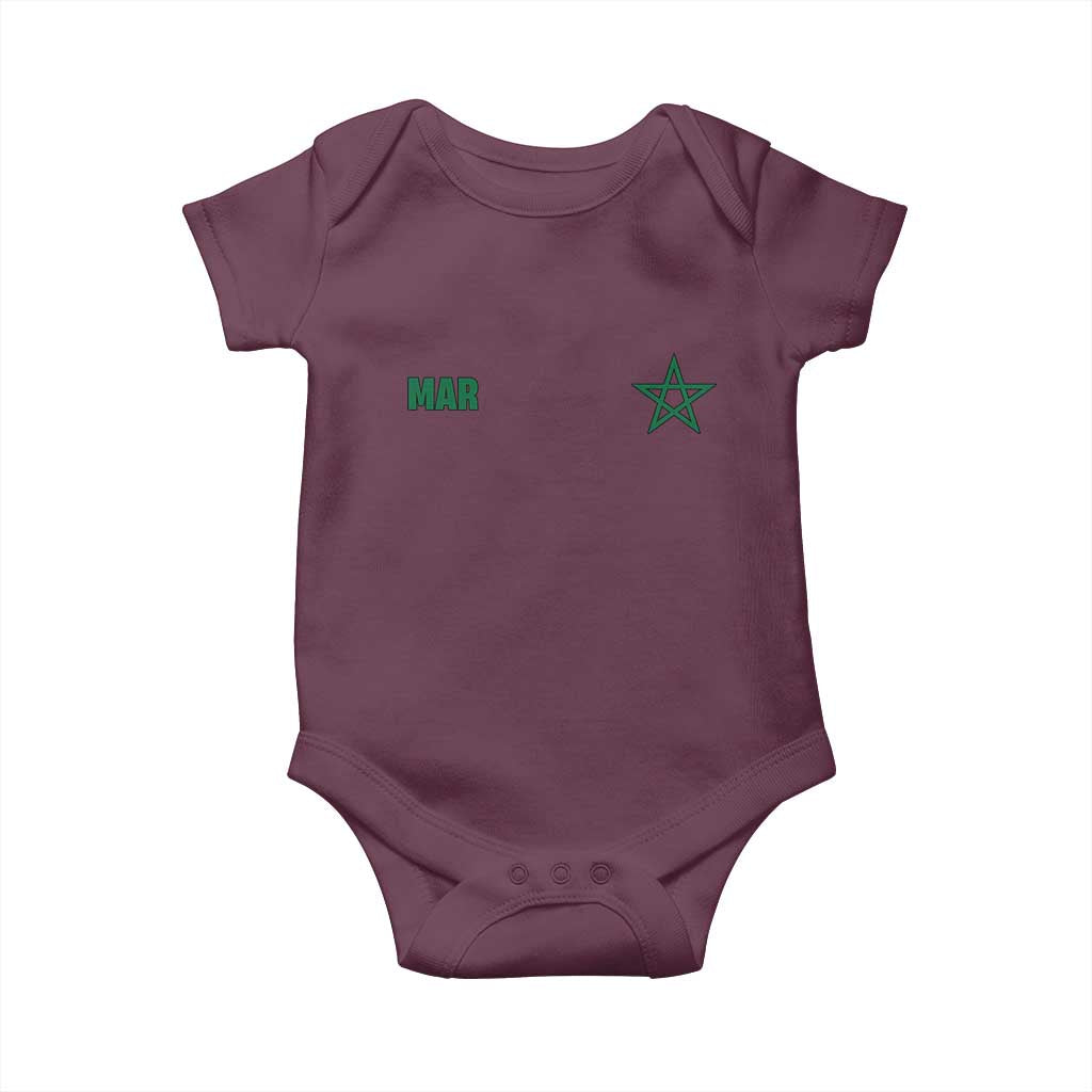Morocco Baby Onesie Green Star Minimalist Patriotic Pride Gift for Proud Moroccan TS10 Maroon Print Your Wear