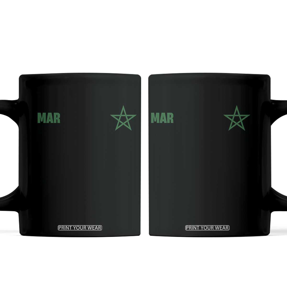 Morocco Coffee Mug Green Star Minimalist Patriotic Pride Gift for Proud Moroccan TS10 Black Print Your Wear