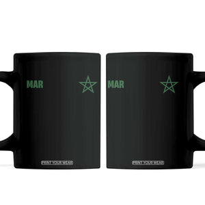 Morocco Coffee Mug Green Star Minimalist Patriotic Pride Gift for Proud Moroccan TS10 Black Print Your Wear