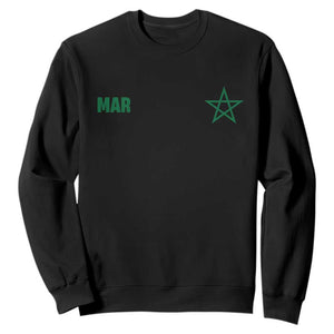 Morocco Sweatshirt Green Star Minimalist Patriotic Pride Gift for Proud Moroccan TS10 Black Print Your Wear