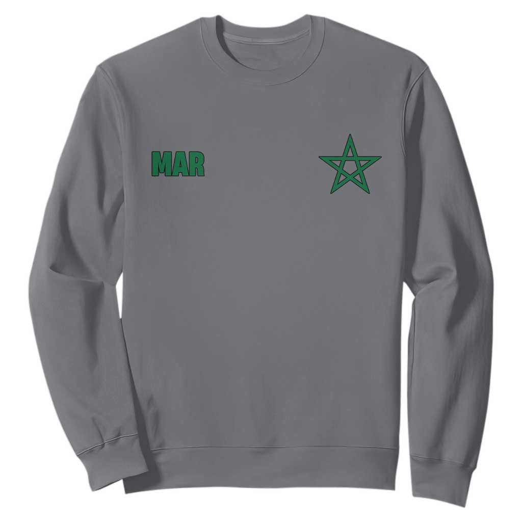 Morocco Sweatshirt Green Star Minimalist Patriotic Pride Gift for Proud Moroccan TS10 Charcoal Print Your Wear