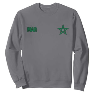Morocco Sweatshirt Green Star Minimalist Patriotic Pride Gift for Proud Moroccan TS10 Charcoal Print Your Wear