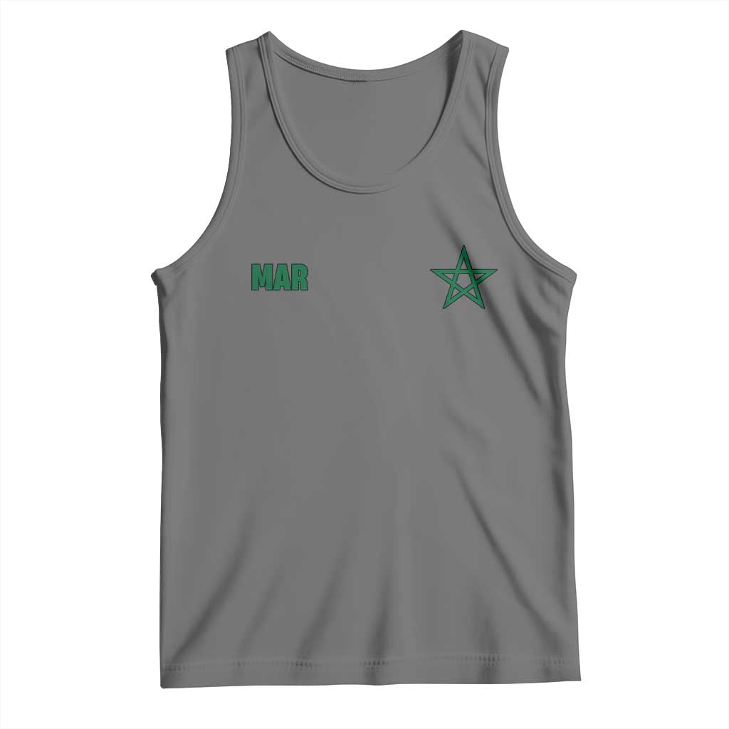 Morocco Tank Top Green Star Minimalist Patriotic Pride Gift for Proud Moroccan TS10 Black Heather Print Your Wear