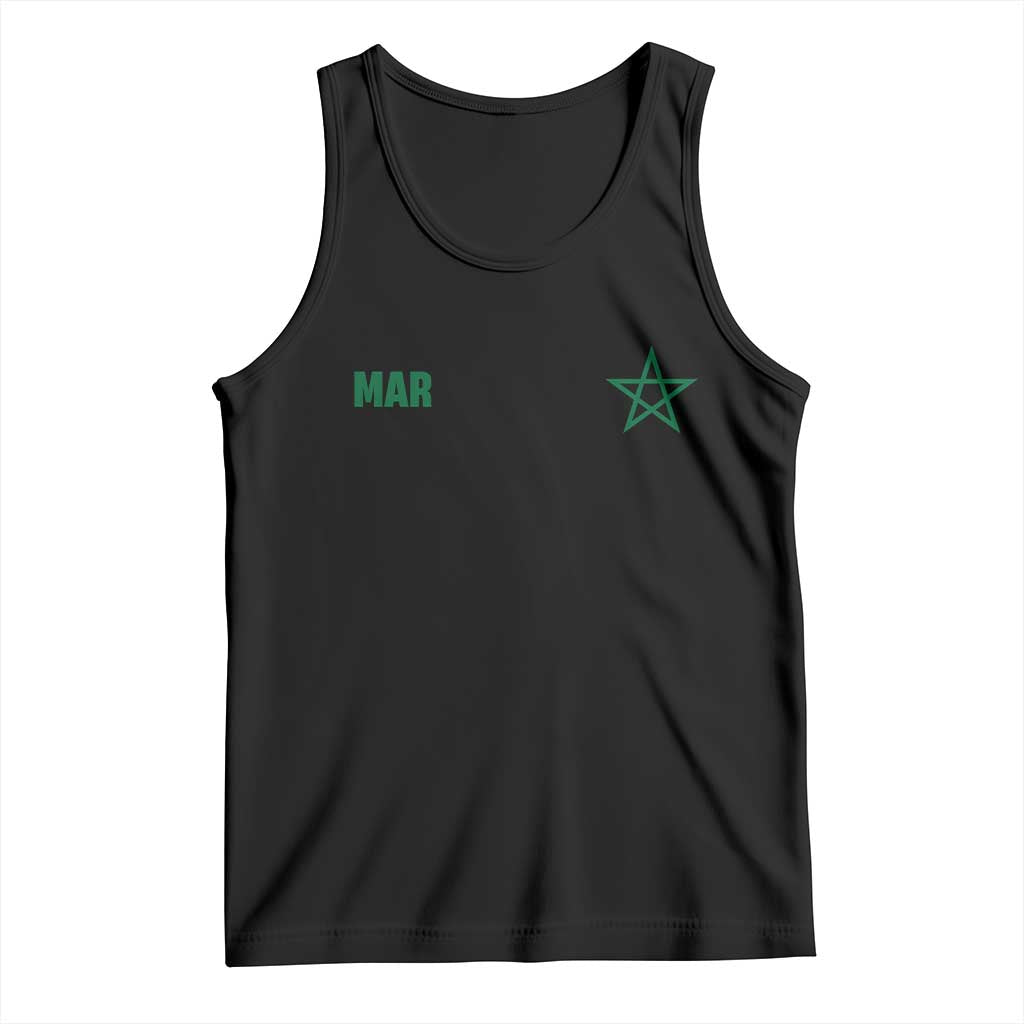 Morocco Tank Top Green Star Minimalist Patriotic Pride Gift for Proud Moroccan TS10 Black Print Your Wear